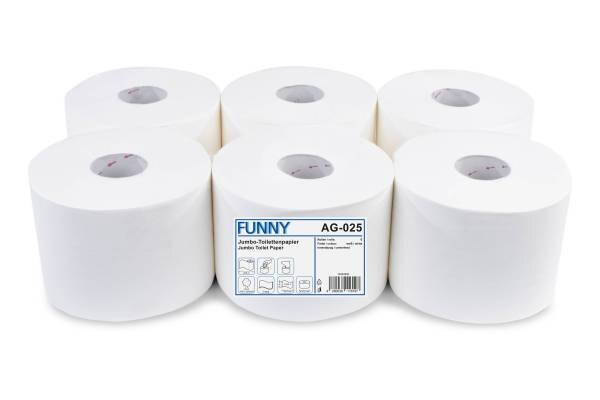 Centerfeed Jumbo Toilettenpapier, 2-lagig, Zellstoff, 6 Rollen