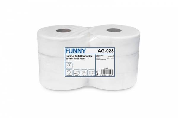 Jumbo Toilettenpapier, 2-lagig, hochweiß, Ø28 cm, Zellstoff, 6 Rollen