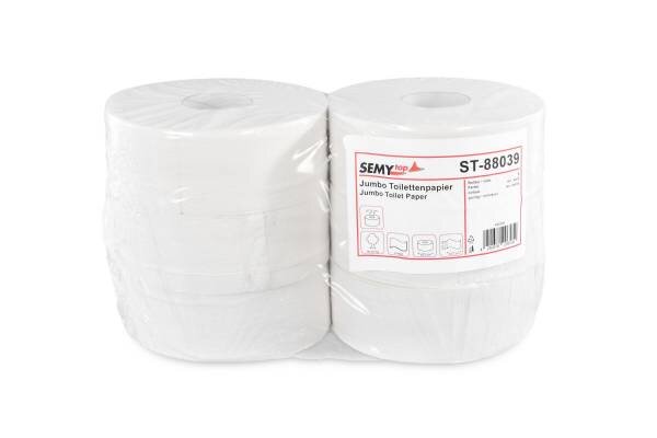 Jumbo-Toilettenpapier 2-lagig Recycling, Ø 25 cm, 6 Rollen
