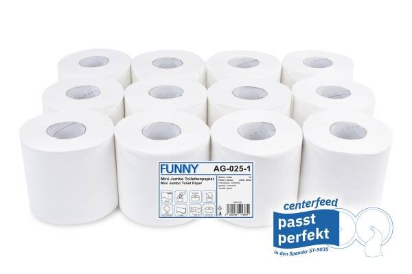 Mini Jumbo Toilettenpapier Centerfeed, 12 Rollen