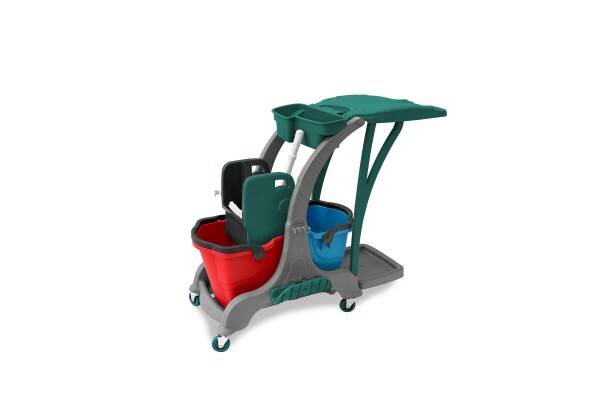 Doppelfahrwagen, 2 x 25 Liter Eimer, Mopp-Presse
