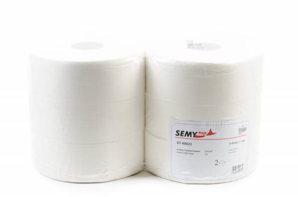 Jumbo Toilettenpapier, 2-lagig, Zellstoff, 6 Rollen