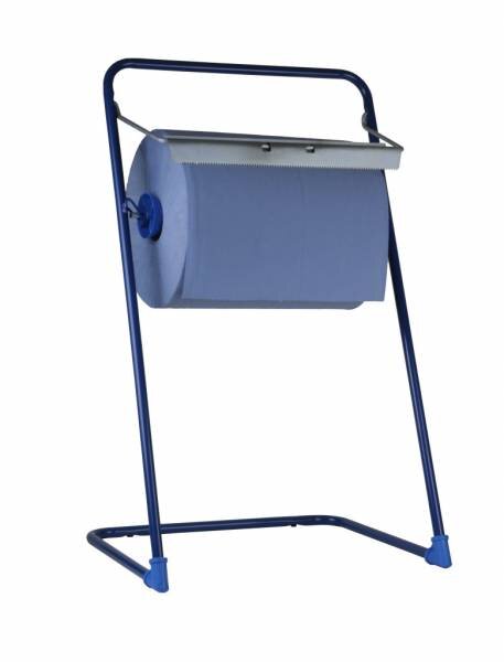 Putzrollen-Spender Bodenständer, blau, Stahl