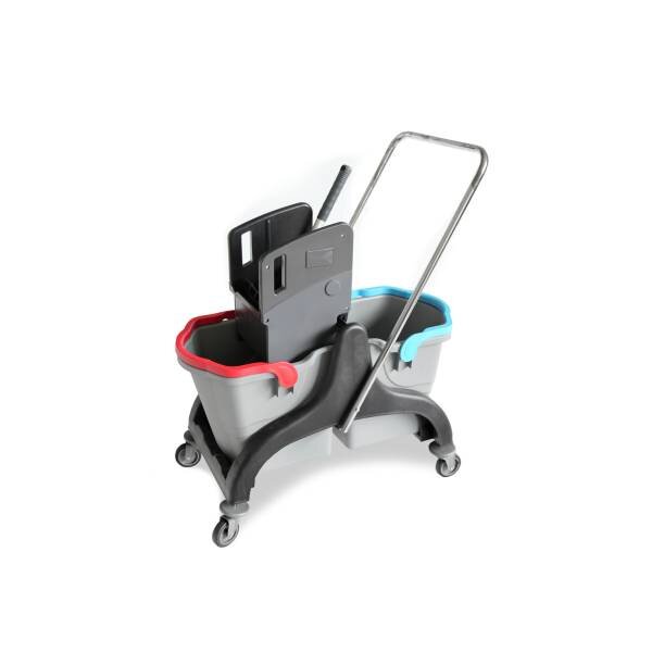 Doppelfahrwagen, Eimer 2x25 Liter - Black Edition