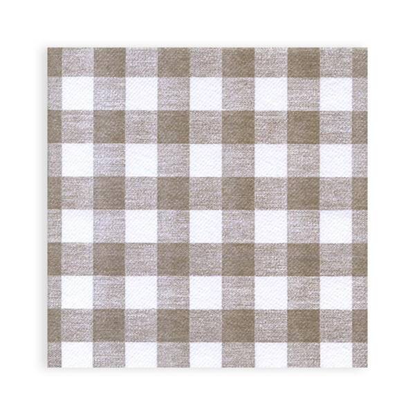 Airlaid Motivserviette, kariert braun, 40x40cm, 800 Stück (16 x 50)
