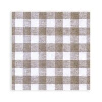 Airlaid Motivserviette, kariert braun, 40x40cm, 800...