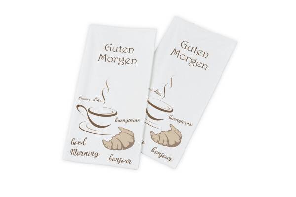 Motivserviette, "Guten Morgen", 33x33cm, 2-lagig, weiß, 2.000 Stück (8 x 250)