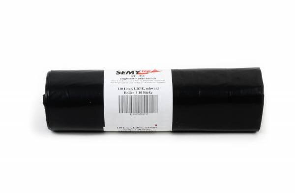 Zugband-Kehrichtsäcke, 110 Liter, 120 Stück (12 Rollen à 10)