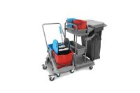 Kombi-Doppelfahrwagen, 2x5 + 2x18 Liter Eimer