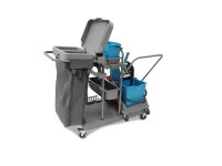 Kombi-Doppelfahrwagen, 2x5 + 2x18 Liter Eimer
