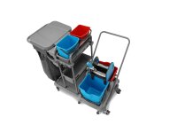 Kombi-Doppelfahrwagen, 2x5 + 2x18 Liter Eimer