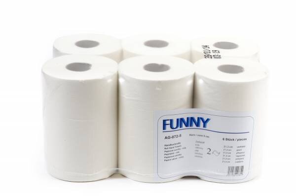 Handtuchrolle 2-lagig, Zellstoff, geprägt, 6 Rollen