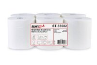 Handtuchrolle, 1-lagig, MIDI, hochweiß, 6 Rollen