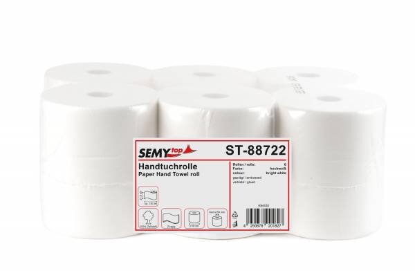 Handtuchrolle 2-lagig, 21 cm, Ø 19 cm, 130 m, 6 Rollen