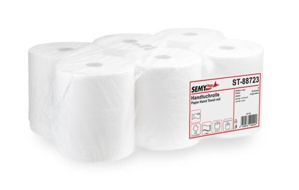 Handtuchrolle, 3-lagig, 100% Zellstoff, 6 Rollen