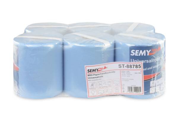 Handtuchrolle, blau, 2-lagig, Zellstoff, 6 Rollen