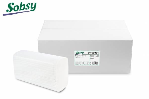Papierhandtuch 20,5x24cm, 2-lg, h-weiß, Karton à 3.750 Blatt