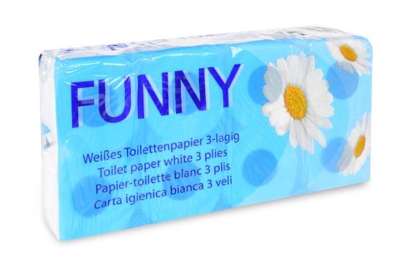Toilettenpapier, 150 Blatt, 3-lagig, hochweißer Zellstoff, 96 Rollen (12 x 8)