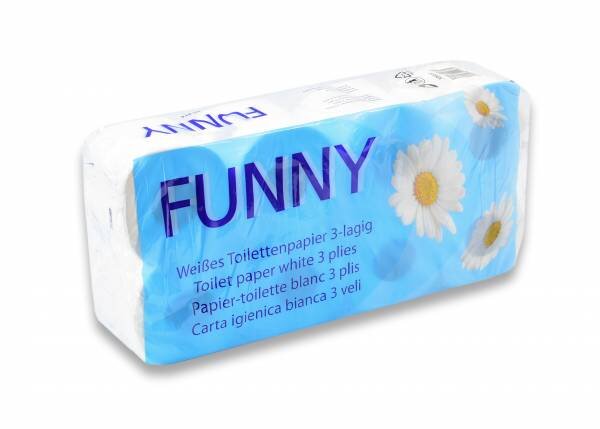 Toilettenpapier, 250 Blatt, 3 Lagen, hochweiß, 72 Rollen (9 x 8)