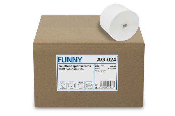 Kernloses Toilettenpapier, 2-lagig, 900 Blatt, hochweiß, Karton à 36 Rollen