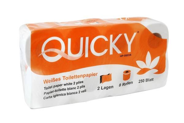 Toilettenpapier, 2-lagig, hochweiß, 64 Rollen (8 x 8)