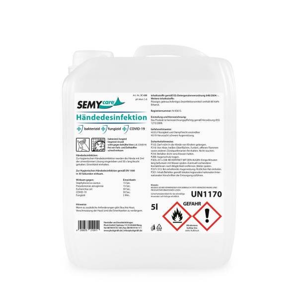 Händedesinfektion 80 Vol% Ethanol, 5 Liter