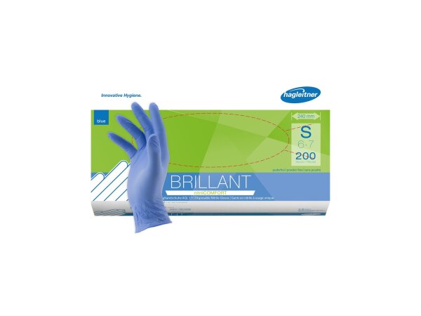 BRILLANT nitrilCOMFORT – Einmal-Schutzhandschuhe geeignet für Latexallergiker, Packung à 200 Stück