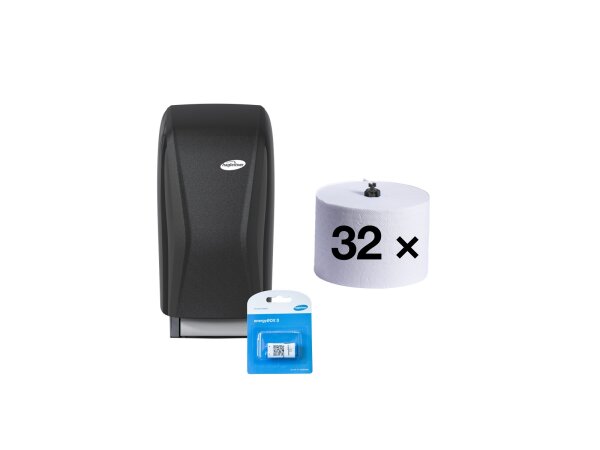 Set Toilettenpapier & Spender hybrid black
