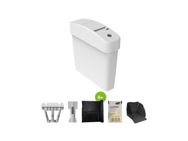 Set Hygieneabfallbehälter L analog white & Zubehör