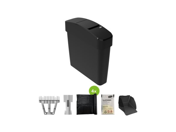 Set Hygieneabfallbehälter L analog black & Zubehör
