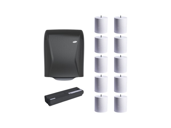 Set Handtuchpapier & Spender hybrid black