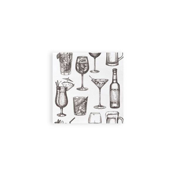 Motivserviette Cocktail, 20x20cm, 3.200 Stück (32 x 100)